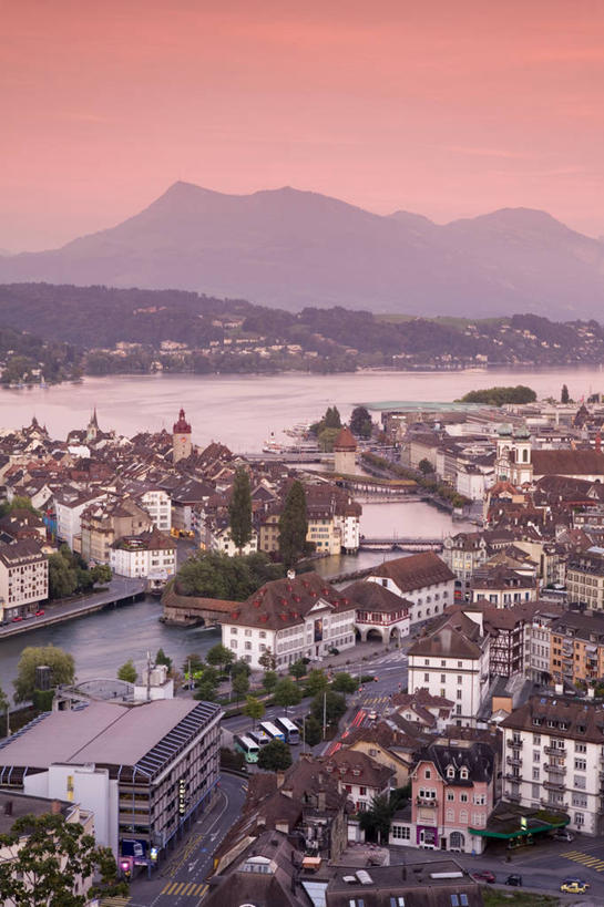 无人,竖图,瑞士,欧洲,钟塔,黄昏,摄影,西欧,市政厅,卢塞恩,彩图