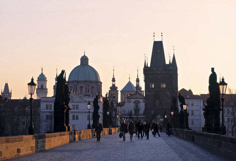 横图,首都,摄影,东欧,捷克共和国,布拉格,查理大桥,彩图,旅行