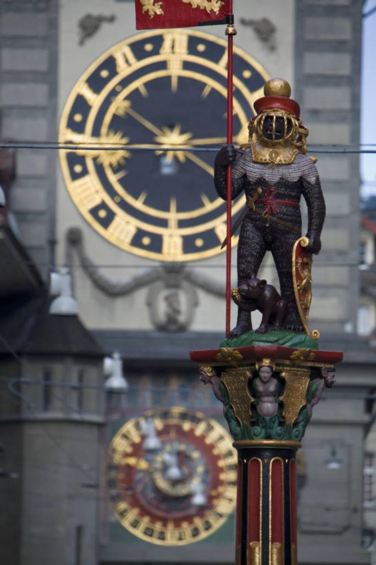 无人,竖图,城市,喷泉,瑞士,欧洲,装饰,首都,钟塔,伯尔尼,摄影,西欧,天文钟,彩图