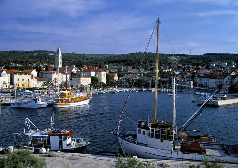 无人,横图,欧洲,克罗地亚,摄影,巴尔干,布拉奇岛,彩图,海港