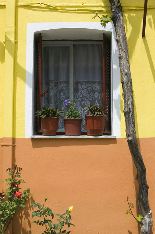 无人,竖图,窗户,希腊,欧洲,城镇,黄色,摄影,西欧,地中海文化,南欧,希腊文化,爱琴海群岛,莱斯博斯岛,彩图