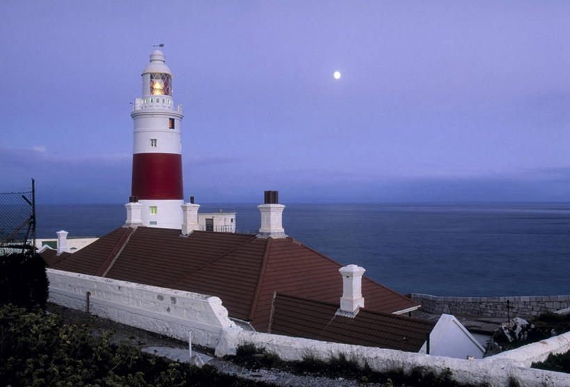 无人,横图,室外,道路,欧洲,信息,悬崖,灯塔,交通,方向,摄影,引导,指引,航标,直布罗陀,彩图,导航