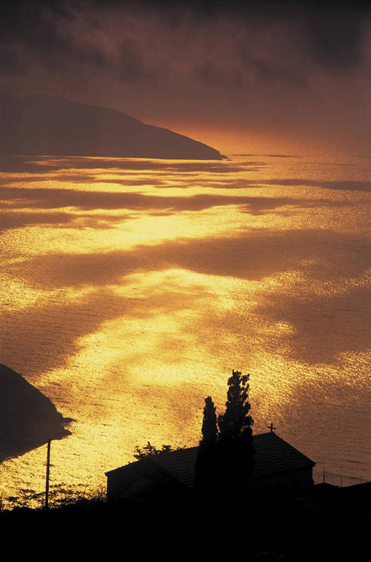 无人,教堂,竖图,希腊,橙色,摄影,希腊文化,彩图,艾奥尼亚群岛