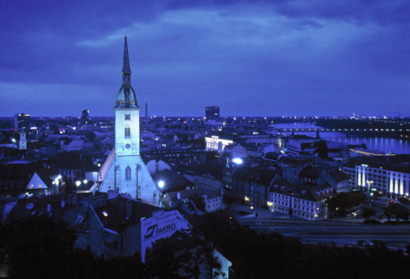 无人,横图,夜晚,斯洛伐克,首都,摄影,东欧,布拉迪斯拉发,彩图