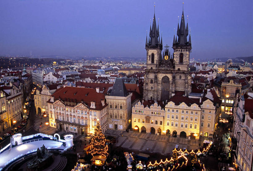 无人,广场,横图,圣诞节,冬天,市场,首都,摄影,东欧,捷克共和国,布拉格,布拉格旧城广场,彩图,旅行