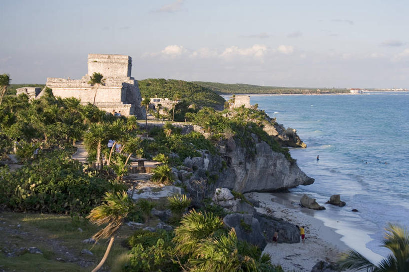 无人,横图,墨西哥,废墟,地标建筑,摄影,考古学,中美洲,拉丁美洲,玛雅文明,肯他纳罗,尤卡坦半岛,墨西哥湾,彩图