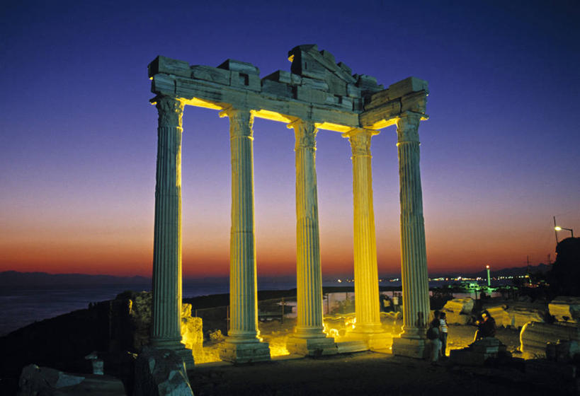 无人,横图,侧面,欧洲,土耳其,亚洲,废墟,摄影,地中海,阿波罗神殿,彩图,旅行