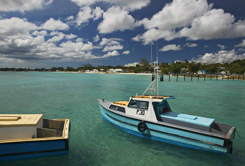 无人,横图,巴巴多斯,岛,渔船,摄影,拉丁美洲,彩图