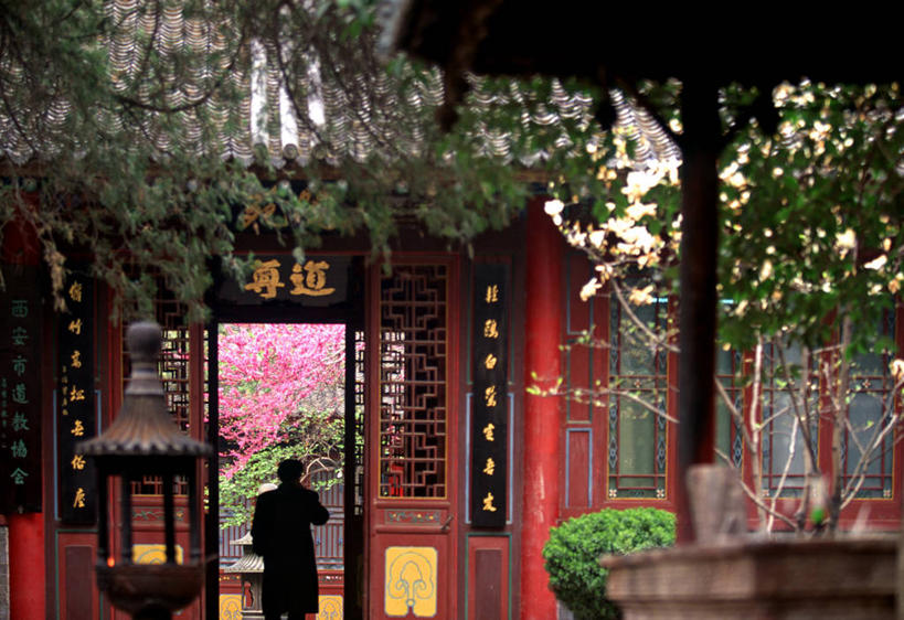 一个人,横图,亚洲,摄影,宗教,陕西省,彩图