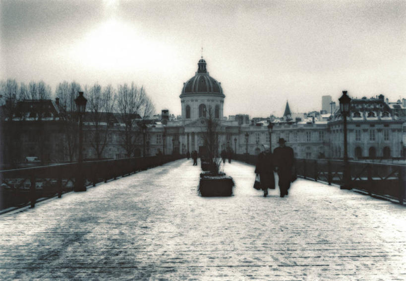 横图,黑白,法国,巴黎,欧洲,冬天,桥,首都,摄影,彩图,伴侣