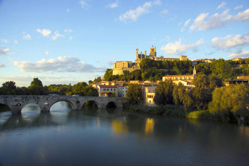 无人,横图,室外,河流,日落,法国,欧洲,桥,球体,摄影,西欧,法兰西,法国文化,法兰西共和国,法兰西第五共和国,埃罗,朗格多克.鲁西永,朗格多克.鲁西永大区,彩图,旅行,大教堂,鲁西永,贝塞尔