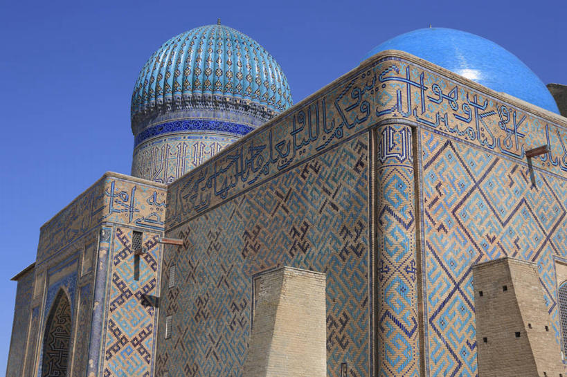 无人,横图,建筑,哈萨克斯坦,亚洲,瓷砖,摄影,伊斯兰教,中亚,式样,彩图