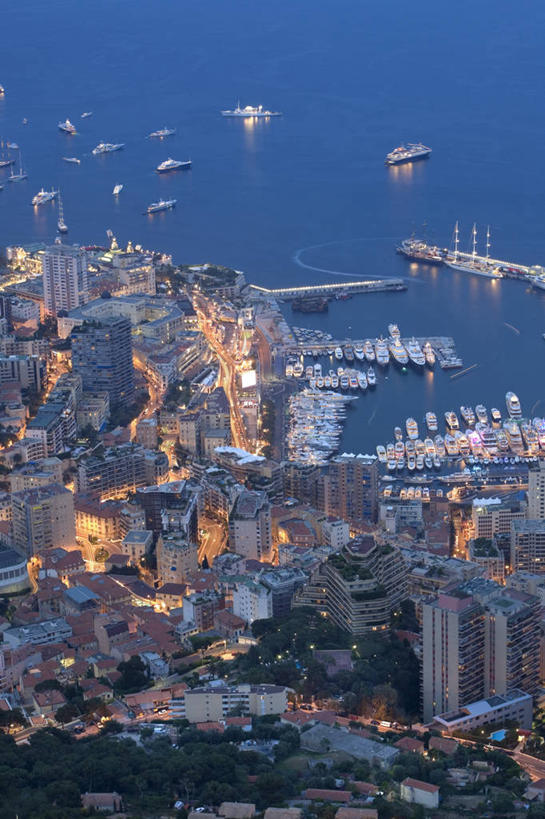 无人,竖图,俯视,夜晚,法国,摩纳哥,欧洲,黄昏,摄影,照亮,地中海,普罗旺斯,法国文化,蒙特卡洛,彩图,高角度拍摄