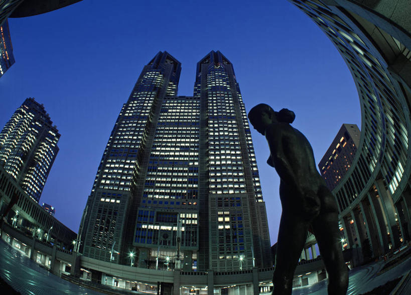 无人,办公室,横图,夜晚,城市,摩天大楼,东京,日本,亚洲,首都,图像,摄影,市政大楼,新宿区,彩图