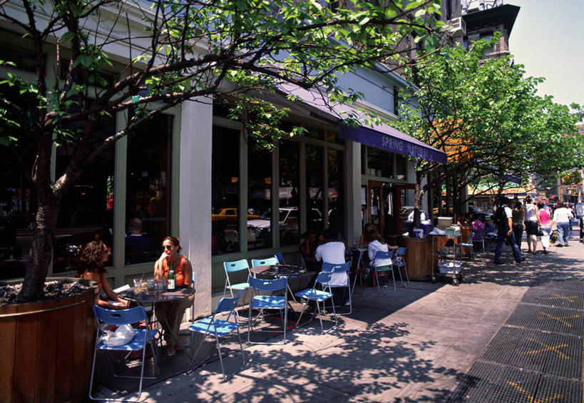 横图,纽约,美国,摄影,北美,露天咖啡馆,美国人,彩图