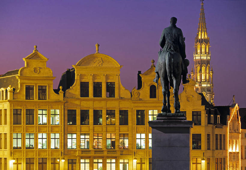 无人,横图,夜晚,城市,比利时,欧洲,首都,摄影,布鲁塞尔,彩图