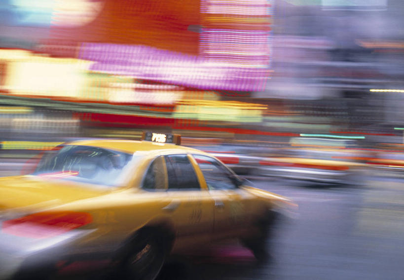 无人,横图,夜晚,出租车,纽约,美国,摄影,北美,曼哈顿时代广场,彩图