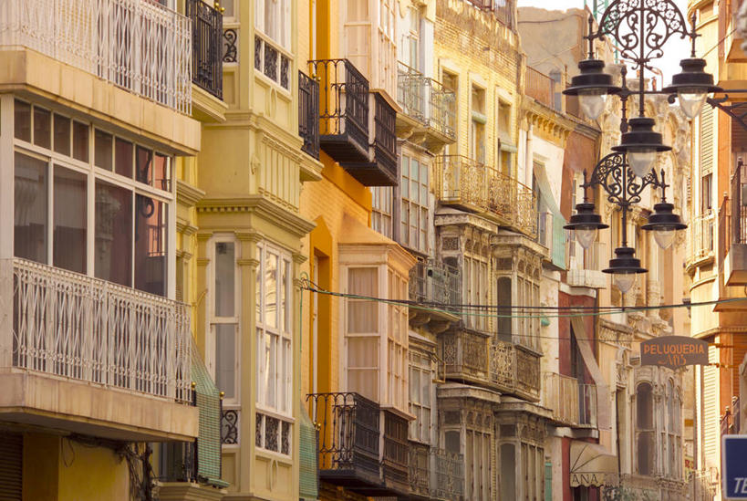 无人,横图,阳台,西班牙,欧洲,古城,摄影,彩图,莫夕亚