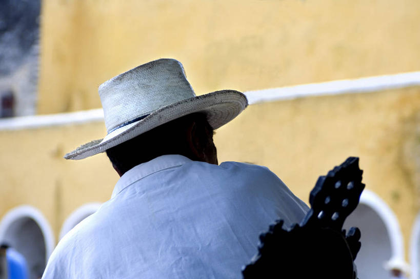 一个人,横图,墨西哥,摄影,中美洲,拉丁美洲,尤卡坦半岛,彩图,巴拿马草帽