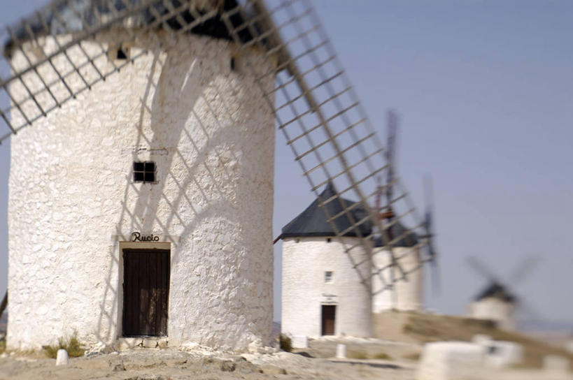 无人,横图,风车,西班牙,欧洲,摄影,西欧,南欧,伊比利亚半岛,西班牙王国,卡斯蒂利亚,卡斯蒂利亚拉曼查,卡斯蒂利亚拉曼恰,拉曼查,拉曼恰,彩图