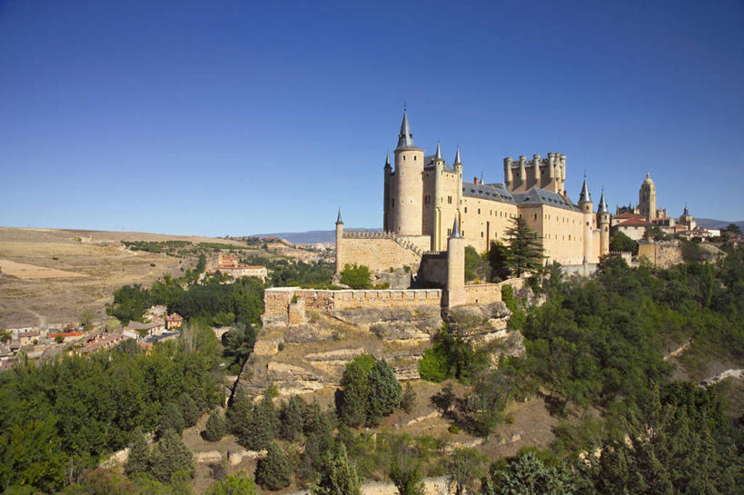 无人,横图,西班牙,欧洲,城堡,摄影,西欧,要塞,南欧,伊比利亚半岛,阿尔卡萨城堡,西班牙王国,卡斯蒂利亚,塞戈维亚,莱昂,卡斯蒂利亚.莱昂,莱昂省,彩图