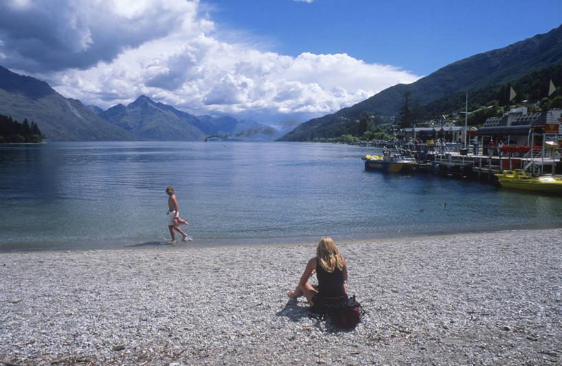 横图,室外,新西兰,摄影,大洋洲,澳大拉西亚,纽西兰,长白云之乡,新西兰南岛,奥塔哥大区,皇后镇,昆士敦,昆斯敦,瓦卡蒂普湖,彩图,南岛