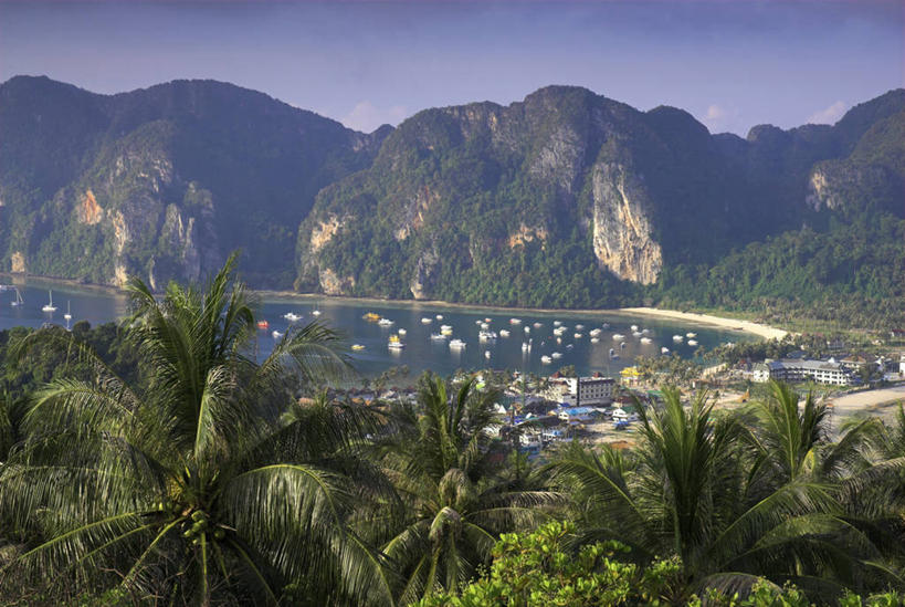 无人,横图,棕榈树,泰国,亚洲,地形,摄影,东南亚,披披岛,彩图