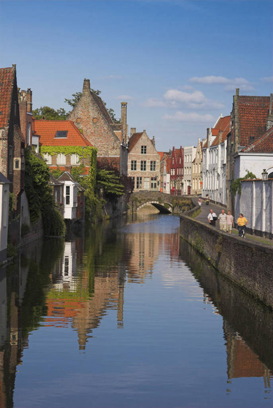 无人,竖图,城市,比利时,欧洲,摄影,运河,西欧,布鲁日,法兰德斯,彩图