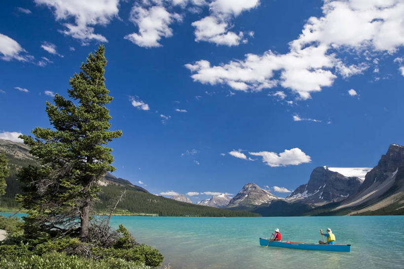 划船,横图,室外,山,山脉,船,加拿大,地形,木船,自然,交通工具,夏天,摄影,桨,北美,舟,载具,独木舟,班夫国家公园,弓河,独木船,荡舟,加拿大落基山脉,亚伯达,彩图,弓湖