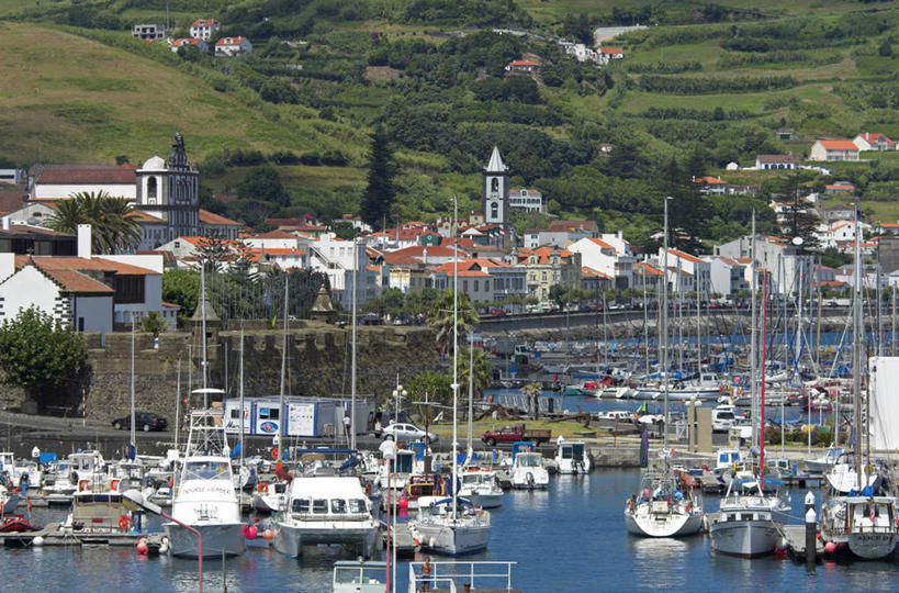 无人,横图,葡萄牙,欧洲,岛,城镇,大西洋,摄影,西欧,亚速群岛,大西洋群岛,法亚尔岛,彩图,海港