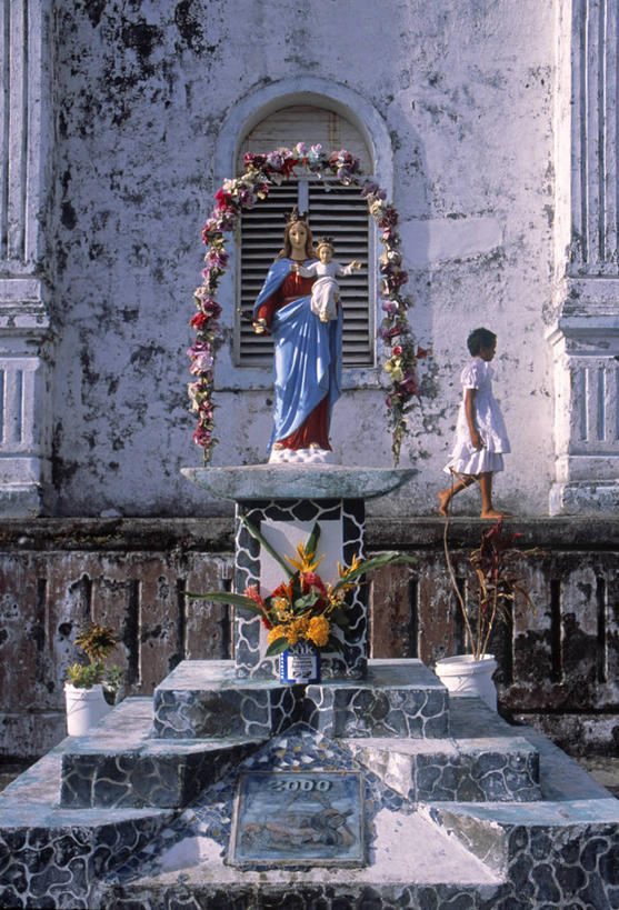 竖图,室外,岛,摄影,宗教,热带气候,基督教,南太平洋,萨摩亚群岛,彩图