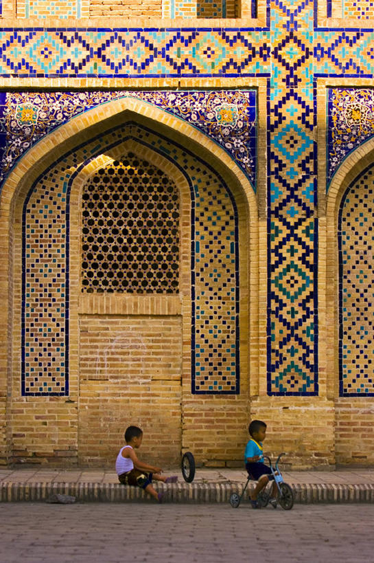 儿童,竖图,建筑,乌兹别克斯坦,亚洲,摄影,中亚,丝绸之路,布哈拉,彩图