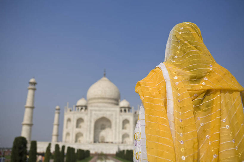 一个人,横图,城市,泰姬陵,印度,亚洲,摄影,阿格拉,北方邦,彩图