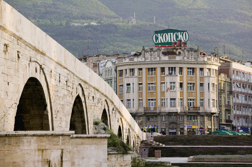 无人,横图,城市,欧洲,桥,首都,摄影,巴尔干,斯科普里,彩图