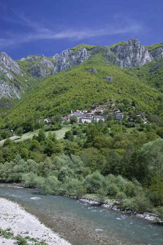 无人,竖图,室外,河流,山,欧洲,地形,摄影,山庄,巴尔干,彩图