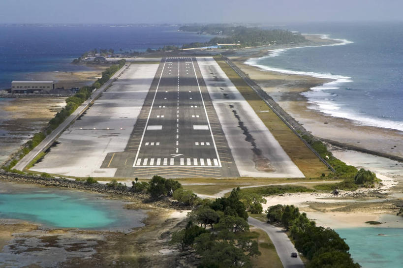 无人,机场,横图,俯视,航拍,海洋,马绍尔群岛,密克罗尼西亚,岛,停机坪,摄影,太平洋,热带气候,鸟瞰,大洋洲,北太平洋,珊瑚岛,彩图,高角度拍摄,飞机跑道