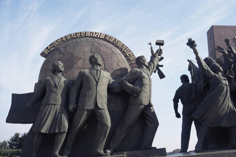 无人,横图,雕塑,朝鲜,亚洲,雕像,摄影,共产主义,平壤,彩图