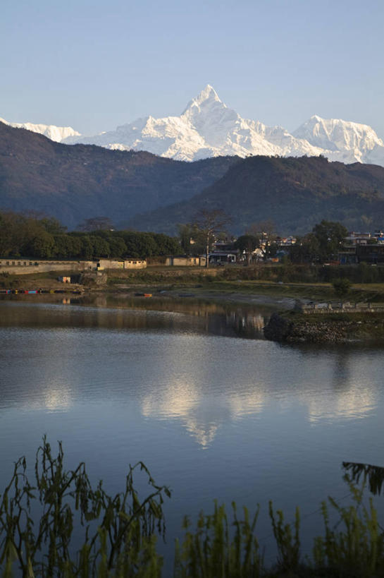 无人,竖图,室外,白天,山,山脉,尼泊尔,亚洲,地形,摄影,喜马拉雅山脉,甘达基河,博卡拉,彩图,鱼尾峰