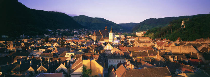 无人,横图,全景,室外,天际线,欧洲,罗马尼亚,屋顶,城镇,摄影,东欧,特兰西瓦尼亚,布拉索夫,彩图