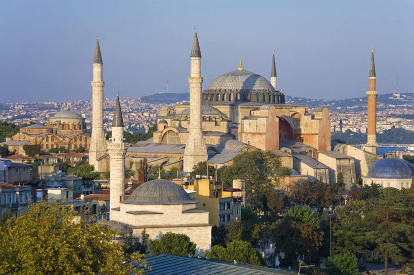 无人,横图,城市,建筑,欧洲,亚洲,摄影,宗教,尖塔,伊斯兰教,伊斯坦布尔,彩图,圣索菲亚大教堂