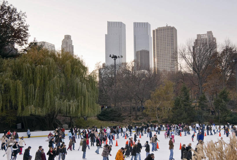 横图,滑冰,城市,纽约,美国,曼哈顿,摄影,北美,中央公园,美国人,彩图