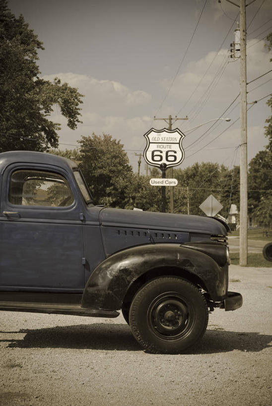 无人,竖图,车站,美国,标志,摄影,天然气,北美,伊利诺斯州,66号公路,美国人,彩图,皮卡车