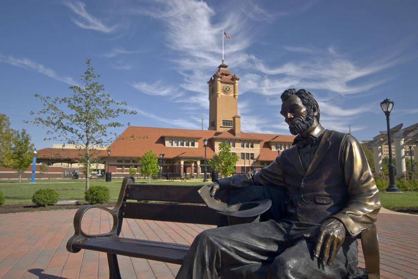 无人,横图,雕塑,美国,雕像,摄影,北美,伊利诺斯州,斯普林菲尔德,66号公路,美国人,彩图