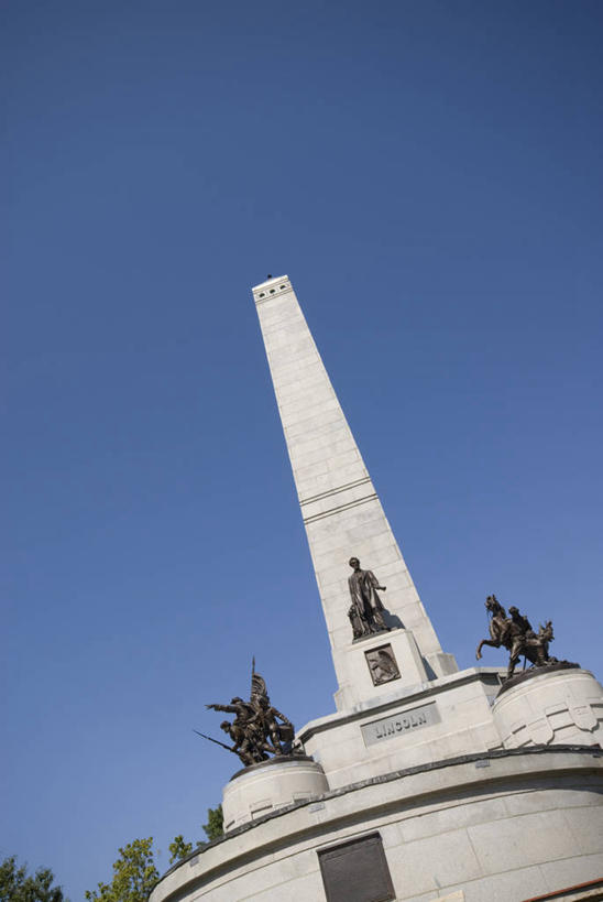 无人,竖图,雕塑,美国,雕像,墓地,摄影,纪念,留念,北美,怀念,伊利诺斯州,斯普林菲尔德,66号公路,美国人,彩图