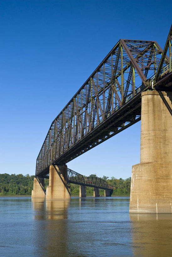 无人,竖图,室外,河流,美国,桥,摄影,铁环,锁链,链条,北美,束缚,限制,伊利诺斯州,密西西比州,约束,密苏里,66号公路,岩石,彩图