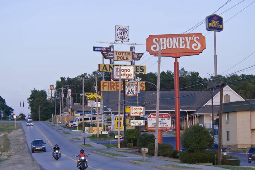 无人,横图,路,美国,布告栏,广告,摄影,北美,密苏里,66号公路,彩图