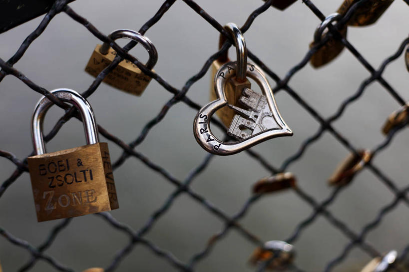 无人,横图,室外,白天,旅游,法国,巴黎,欧洲,桥,首都,锁,纪念品,摄影,塞纳河,结束,永远,彩图,旅行,爱,伴侣