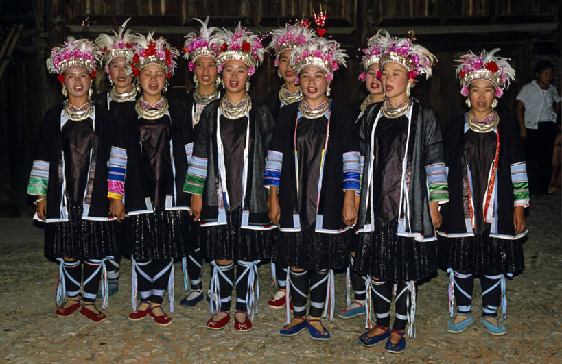 儿童,成年人,横图,亚洲,庆祝,音乐,少数民族,衣服,摄影,唱,贵州省,侗族,女孩,女人,彩图,旅行,传统文化