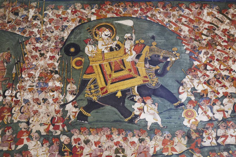 无人,横图,室内,白天,城市,印度,亚洲,艺术,墙,围墙,壁画,摄影,作画,拉贾斯坦邦,美术工艺,印度次大陆,彩图,本迪,传统文化