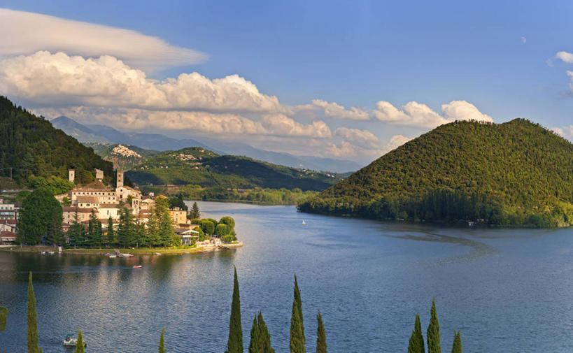 无人,横图,室外,白天,湖,山,水,意大利,欧洲,乡村,云,摄影,翁布里亚大区,彩图